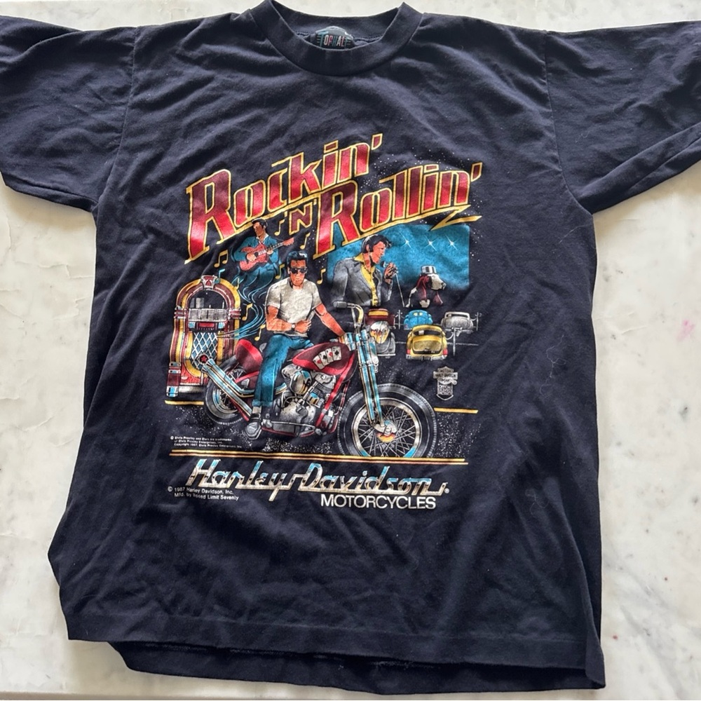 Vintage Harley Davidson Black Graphic T-Shirt